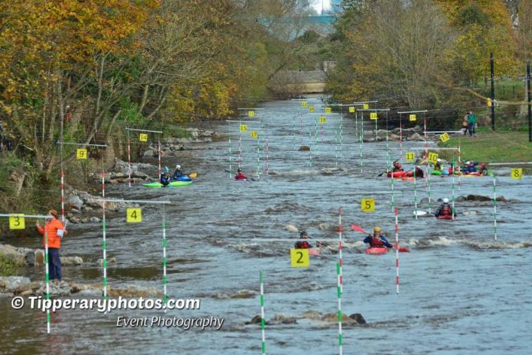 Kayakers on the Salom course.